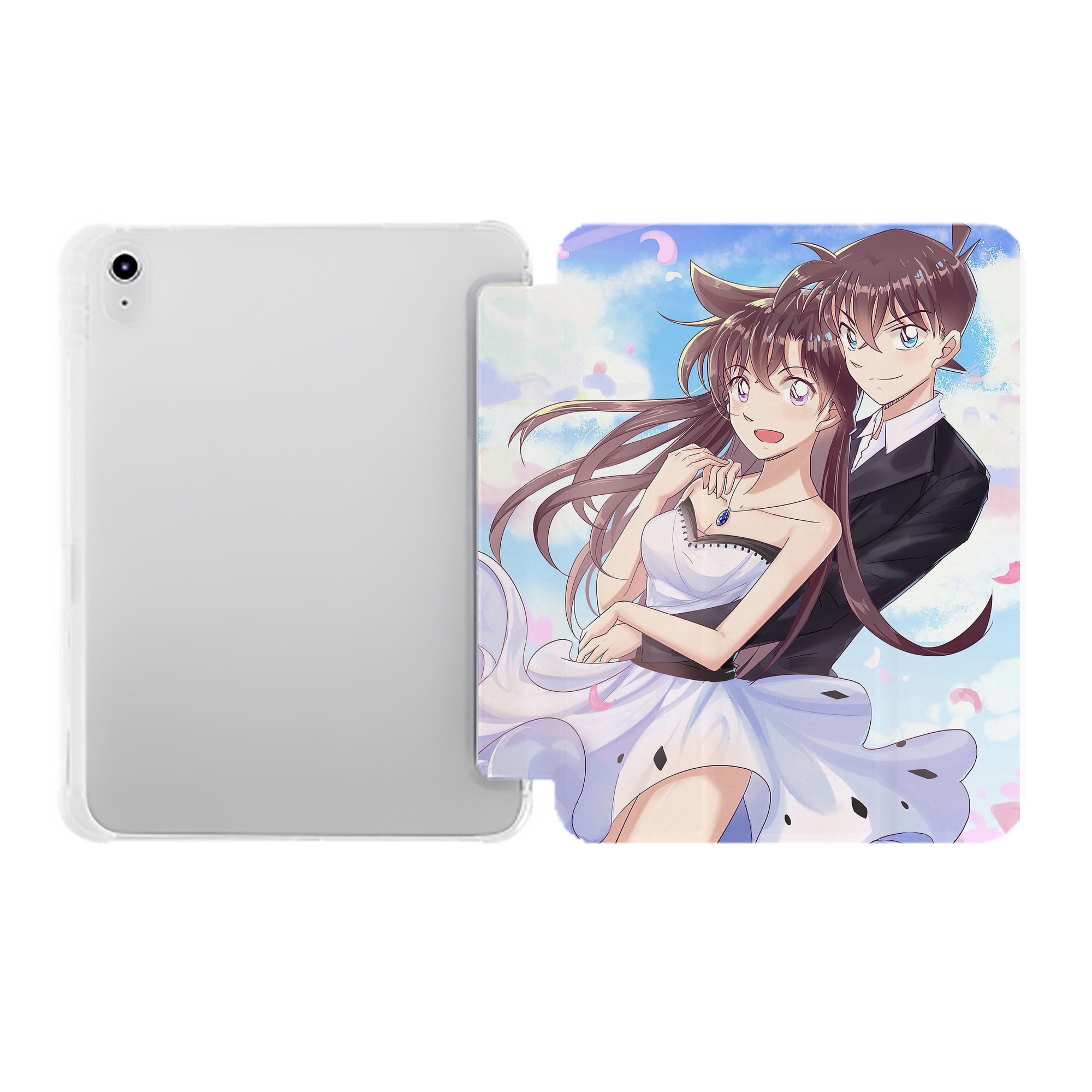 （画像用） 名探偵コナン Detective Conan IPad ケース ペン収納付き 三つ折りスタンド PUレザー×シリコン 対応機種9.5/10.5/10.9インチ